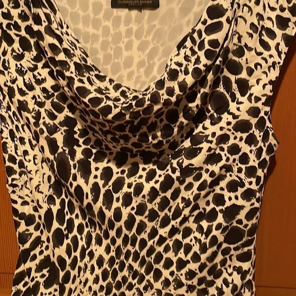 CLASSIQUES Entier silk black and white woman’s top - Picture 4 of 11